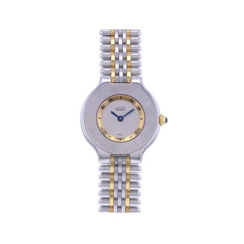 Montre d'occasion CARTIER Must 21 femme quartz bracelet acier et plaqué or