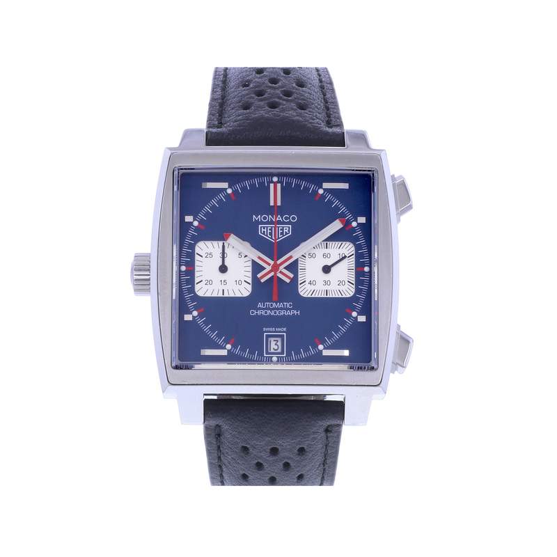 Montre d'occasion TAG HEUER Monaco Calibre 11 Steve McQueen homme automatique bracelet cuir cresus - vue 1