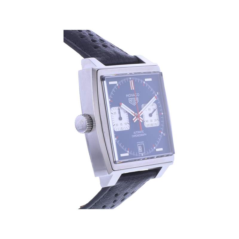 Montre d'occasion TAG HEUER Monaco Calibre 11 Steve McQueen homme automatique bracelet cuir cresus - vue 2