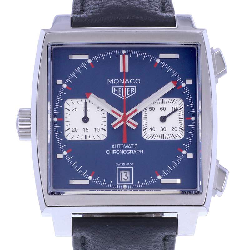 Montre d'occasion TAG HEUER Monaco Calibre 11 Steve McQueen homme automatique bracelet cuir cresus - vue D1