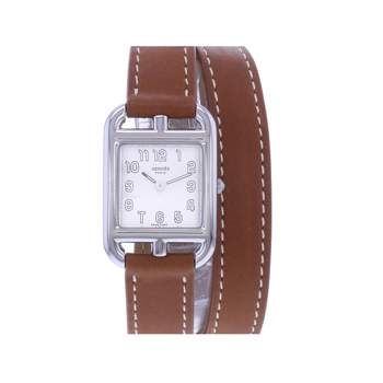 Used HERMES Cape Cod ladies quartz watch leather strap cresus