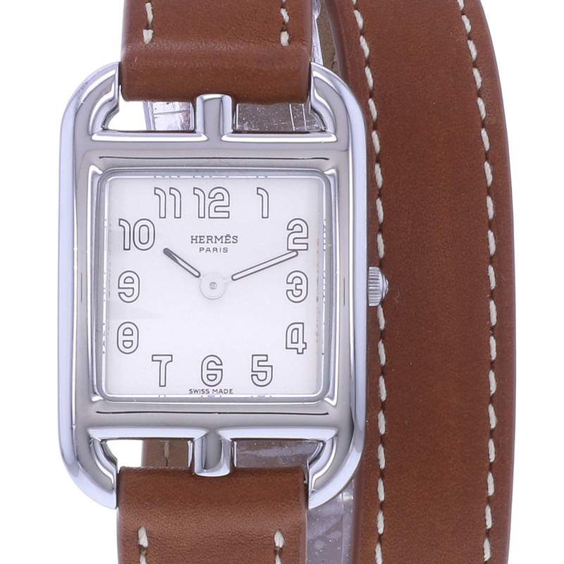 Montre d'occasion HERMES Cape Cod femme quartz bracelet cuir cresus - vue D1