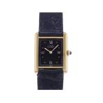 MONTRE CARTIER TANK BRACELET CUIR NOIR - vue 1