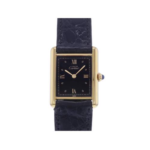Montre d'occasion CARTIER Tank Must Vermeil mixte quartz bracelet cuir cresus