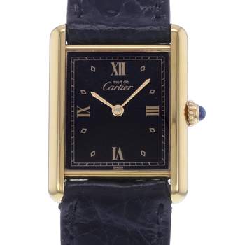 Montre d'occasion CARTIER Tank Must Vermeil mixte quartz bracelet cuir cresus
