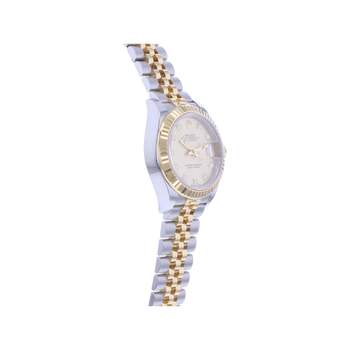 Montre d'occasion ROLEX DateJust Lady Index diamants femme mouvement automatique certifié (cosc) bracelet or jaune 750/000 et acier