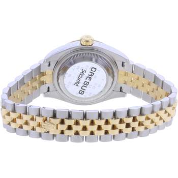 Montre d'occasion ROLEX DateJust Lady Index diamants femme mouvement automatique certifié (cosc) bracelet or jaune 750/000 et acier