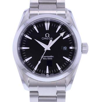 Pre-owned OMEGA Seamaster Aquaterra Unisex Quartz Watch with Steel Bracelet