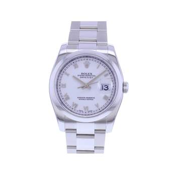 Pre-owned ROLEX DateJust 36 unisex watch with certified automatic movement (COSC) and steel bracelet