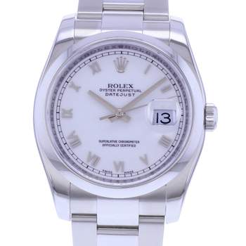Pre-owned ROLEX DateJust 36 unisex watch with certified automatic movement (COSC) and steel bracelet