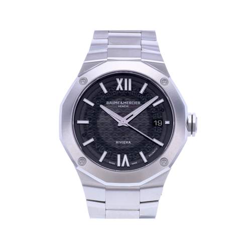 MONTRE BAUME ET MERCIER RIVIERA BRACELET ACIER INOXYDABLE GRIS