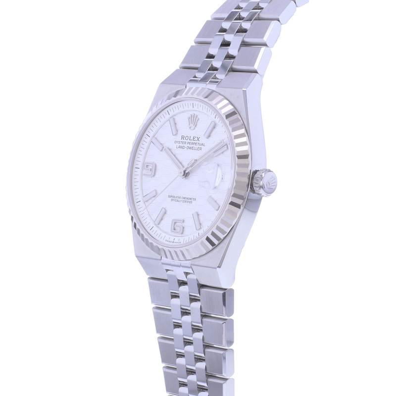 Montre d'occasion ROLEX Land-Dweller 40 homme mouvement automatique certifié (cosc) bracelet acier - vue D2