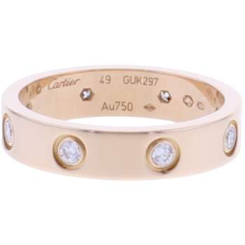 Bague d'occasion CARTIER Love 8 Diamants femme or rose 750/1000