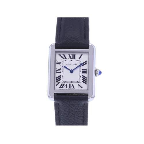 Montre d'occasion CARTIER Tank Solo mixte quartz bracelet cuir d'origine