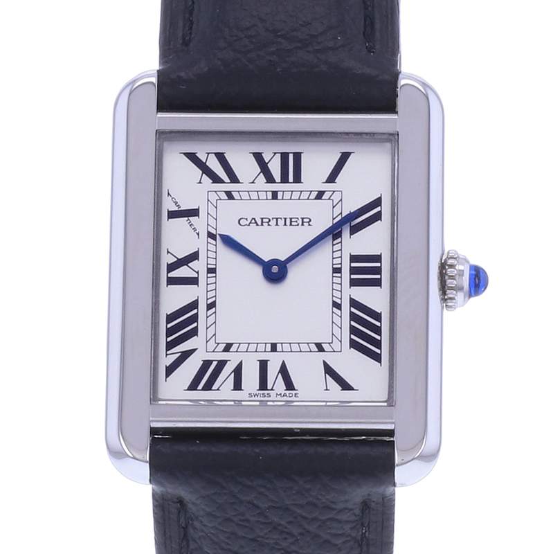 Montre d'occasion CARTIER Tank Solo mixte quartz bracelet cuir d'origine - vue D1