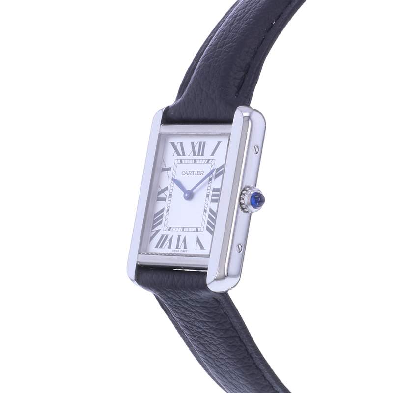 Montre d'occasion CARTIER Tank Solo mixte quartz bracelet cuir d'origine - vue D2