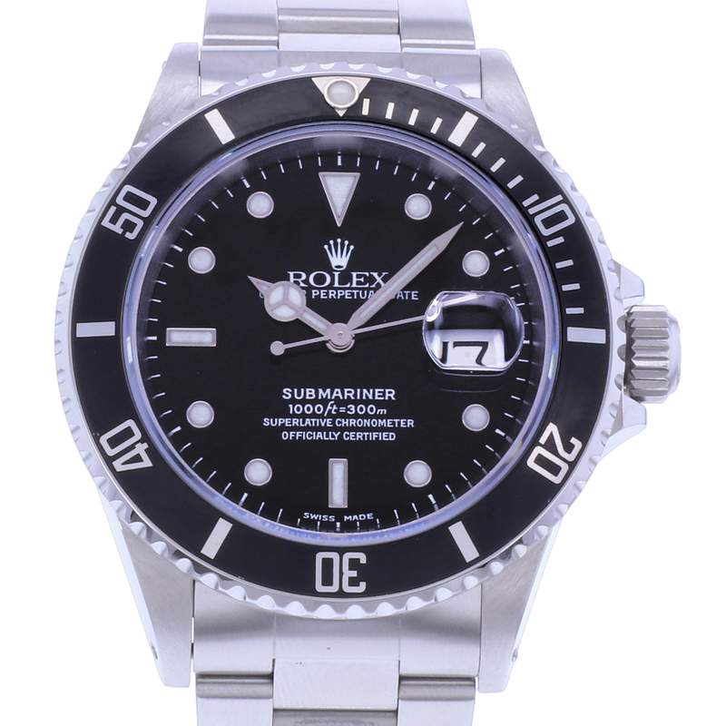 Montre d'occasion ROLEX Submariner Date homme mouvement automatique certifié (cosc) bracelet acier - vue D1