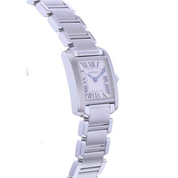 Montre d'occasion CARTIER Tank Française femme quartz bracelet acier