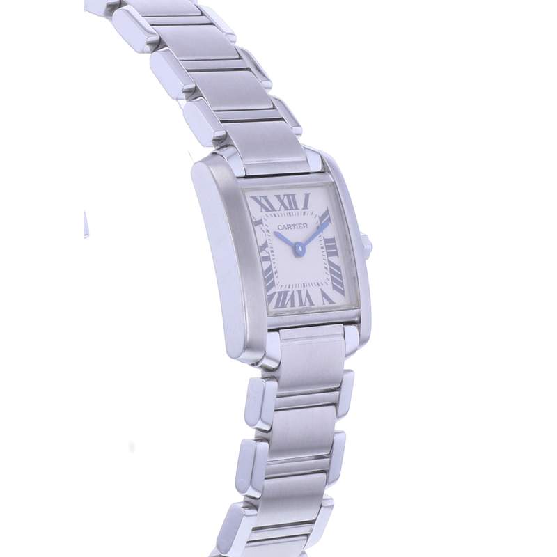 Montre d'occasion CARTIER Tank Française femme quartz bracelet acier - vue 2