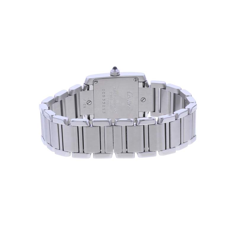 Montre d'occasion CARTIER Tank Française femme quartz bracelet acier - vue 3