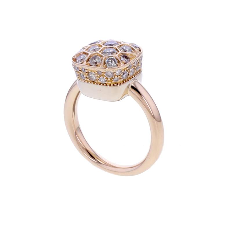 SOLITAIRE D'OCCASION POMELLATO NUDO OR ROSE DIAMANT - vue 1