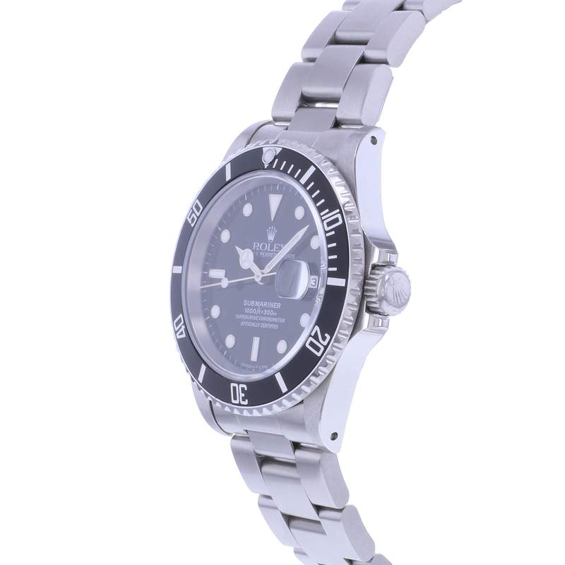 Montre d'occasion ROLEX Submariner Date homme mouvement automatique certifié (cosc) bracelet acier - vue D2