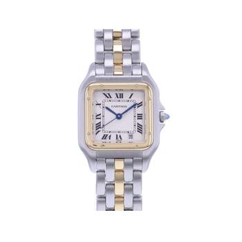Montre d'occasion CARTIER Panthère Medium femme quartz bracelet or jaune 750/000 et acier