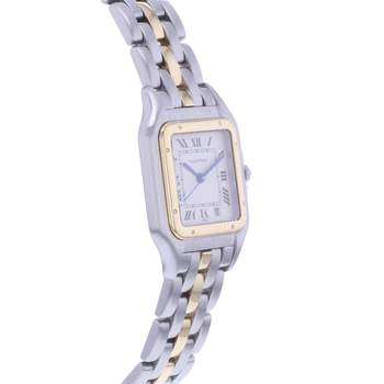 Montre d'occasion CARTIER Panthère Medium femme quartz bracelet or jaune 750/000 et acier