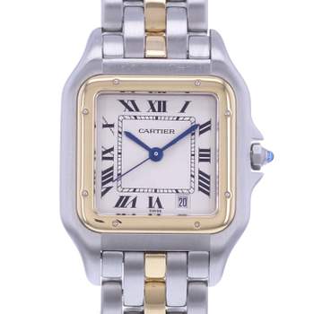 Montre d'occasion CARTIER Panthère Medium femme quartz bracelet or jaune 750/000 et acier