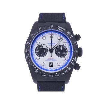 Montre d'occasion TUDOR Black Bay Chrono Carbon homme mouvement automatique certifié (cosc) bracelet caoutchouc