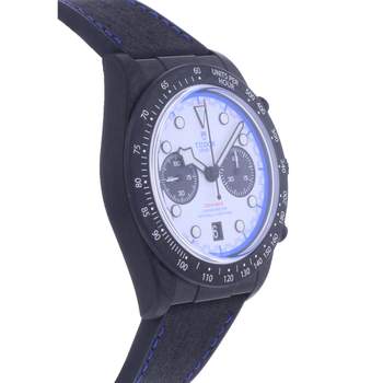 Montre d'occasion TUDOR Black Bay Chrono Carbon homme mouvement automatique certifié (cosc) bracelet caoutchouc