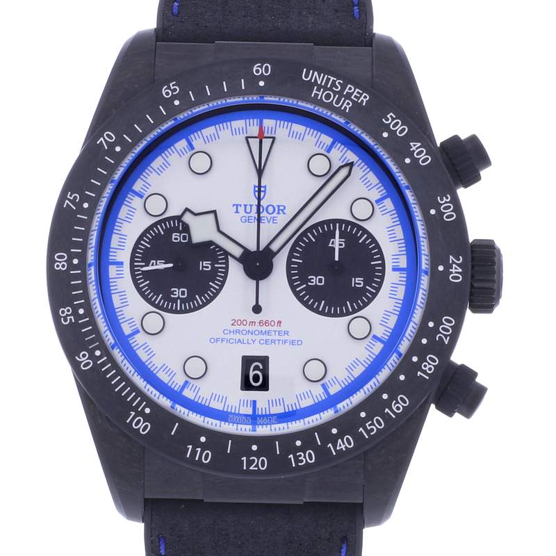 Montre d'occasion TUDOR Black Bay Chrono Carbon homme mouvement automatique certifié (cosc) bracelet caoutchouc - vue D1