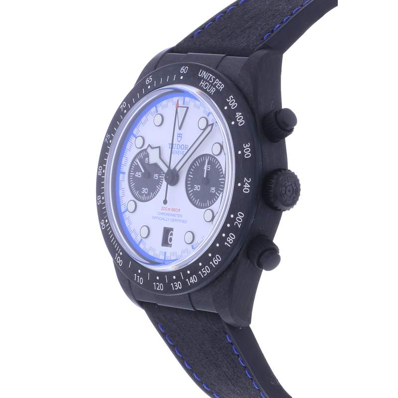 Montre d'occasion TUDOR Black Bay Chrono Carbon homme mouvement automatique certifié (cosc) bracelet caoutchouc - vue D2