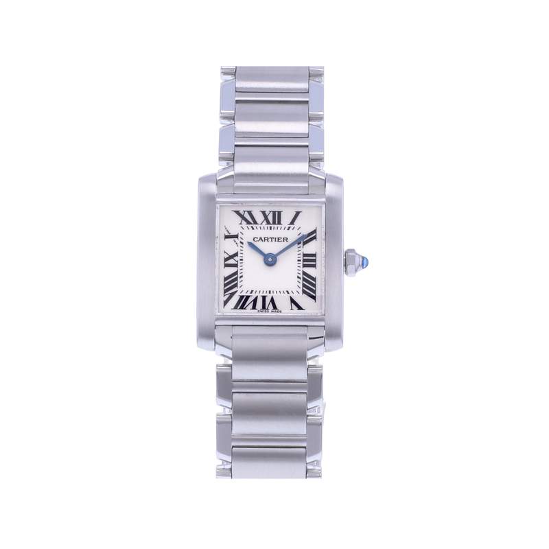 Montre d'occasion CARTIER Tank Française Mini femme quartz bracelet acier - vue 1