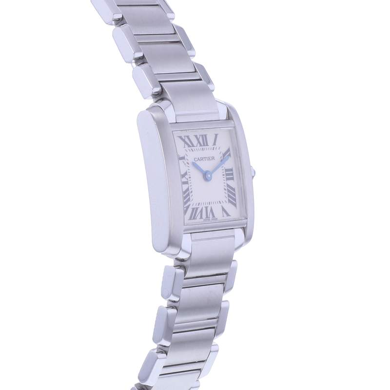 Montre d'occasion CARTIER Tank Française Mini femme quartz bracelet acier - vue 2