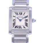 Montre d'occasion CARTIER Tank Française Mini femme quartz bracelet acier - vue D1
