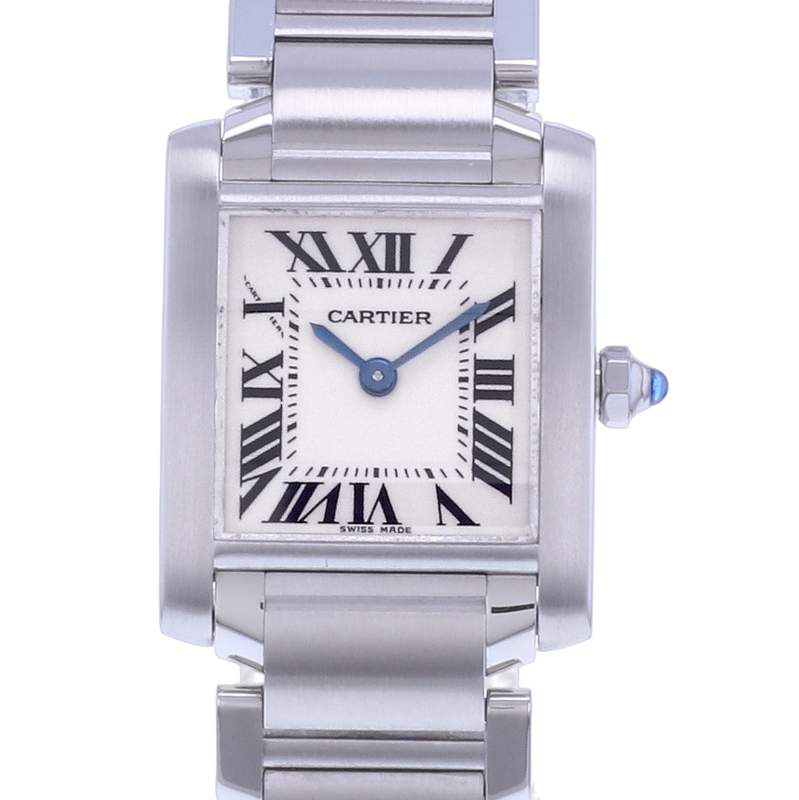 Montre d'occasion CARTIER Tank Française Mini femme quartz bracelet acier - vue D1