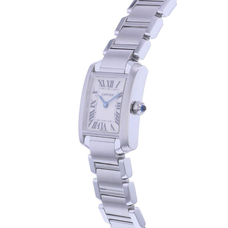 Montre d'occasion CARTIER Tank Française Mini femme quartz bracelet acier - vue D2