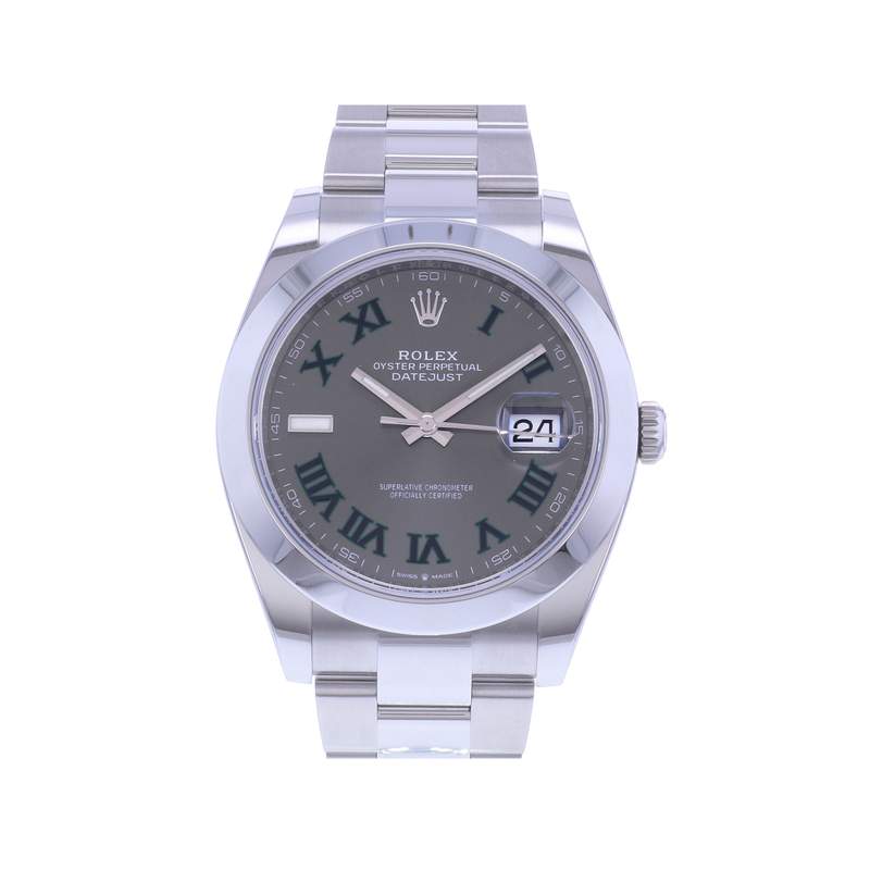 Montre ROLEX DateJust bracelet acier inoxydable gris - vue 1
