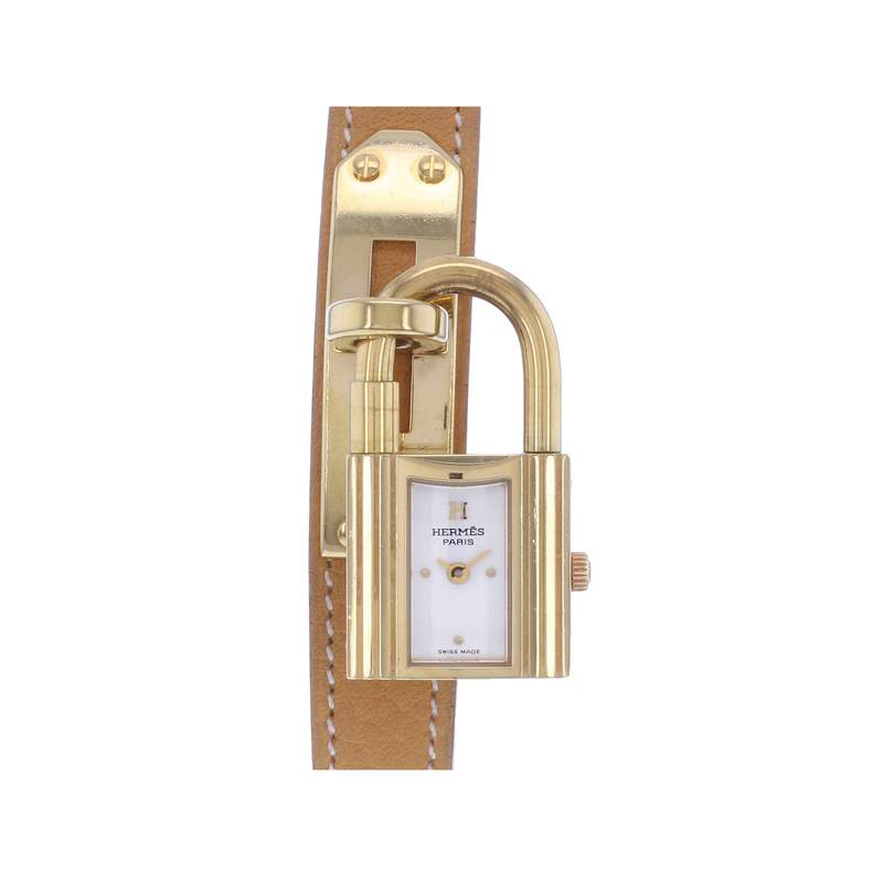 Montre d'occasion HERMES Kelly Lock femme quartz bracelet cuir d'origine - vue 1
