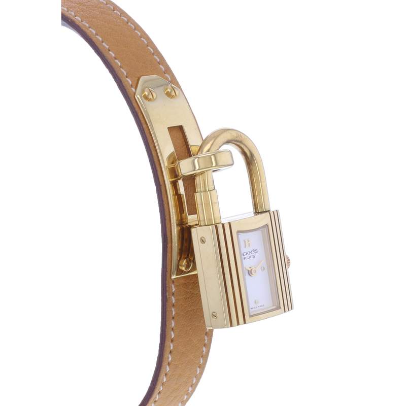 Montre d'occasion HERMES Kelly Lock femme quartz bracelet cuir d'origine - vue 2