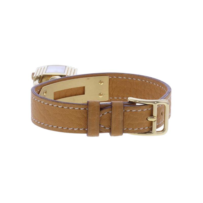 Montre d'occasion HERMES Kelly Lock femme quartz bracelet cuir d'origine - vue 3