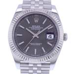 Montre d'occasion ROLEX DateJust 41 homme mouvement automatique certifié (cosc) bracelet acier - vue D1
