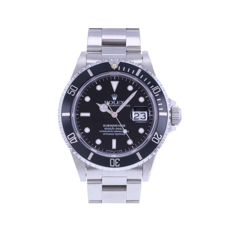 Montre d'occasion ROLEX Submariner Date homme mouvement automatique certifié (cosc) bracelet acier - vue 1