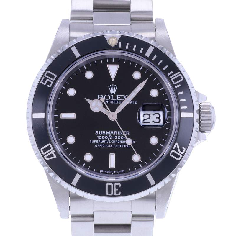 Montre d'occasion ROLEX Submariner Date homme mouvement automatique certifié (cosc) bracelet acier - vue D1