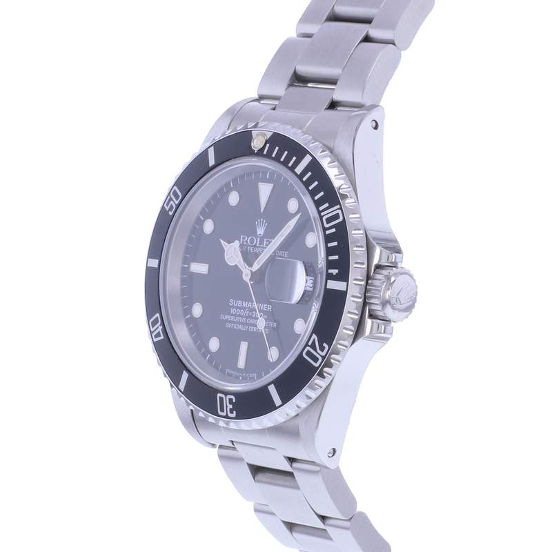 Montre d'occasion ROLEX Submariner Date homme mouvement automatique certifié (cosc) bracelet acier - vue D2