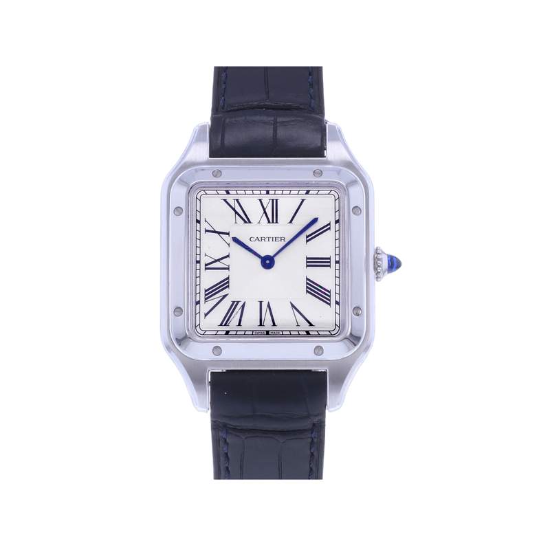 Montre d'occasion CARTIER Santos Dumont homme quartz bracelet cuir d'origine - vue 1