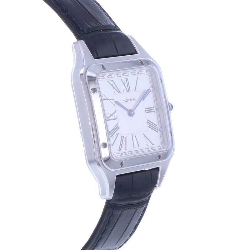 Montre d'occasion CARTIER Santos Dumont homme quartz bracelet cuir d'origine - vue 2