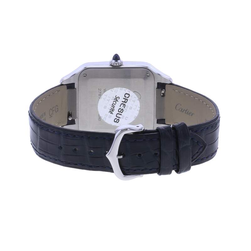Montre d'occasion CARTIER Santos Dumont homme quartz bracelet cuir d'origine - vue 3