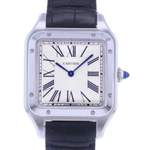 Montre d'occasion CARTIER Santos Dumont homme quartz bracelet cuir d'origine - vue D1